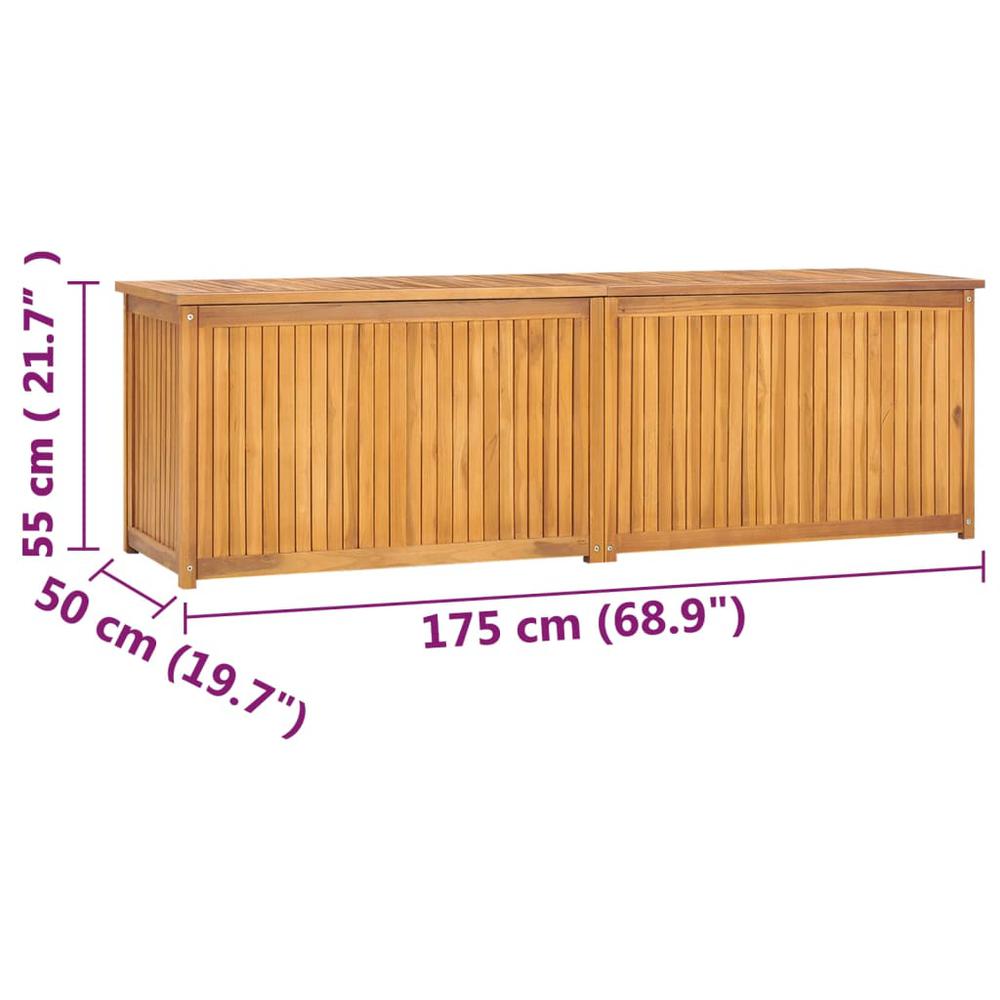 vidaXL Patio Box 68.9"x19.7"x21.7" Solid Wood Teak. Picture 12