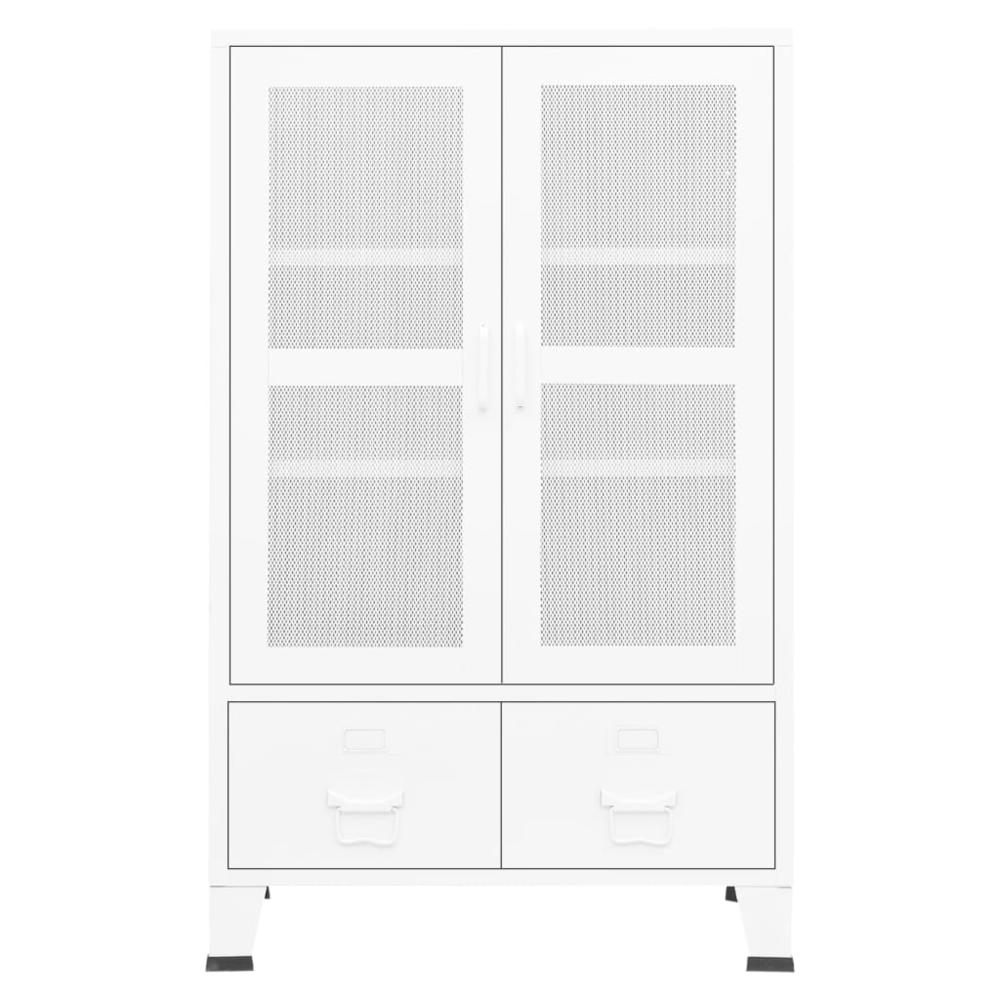 vidaXL Industrial Storage Cabinet White 27.6"x15.7"x45.3" Metal. Picture 3