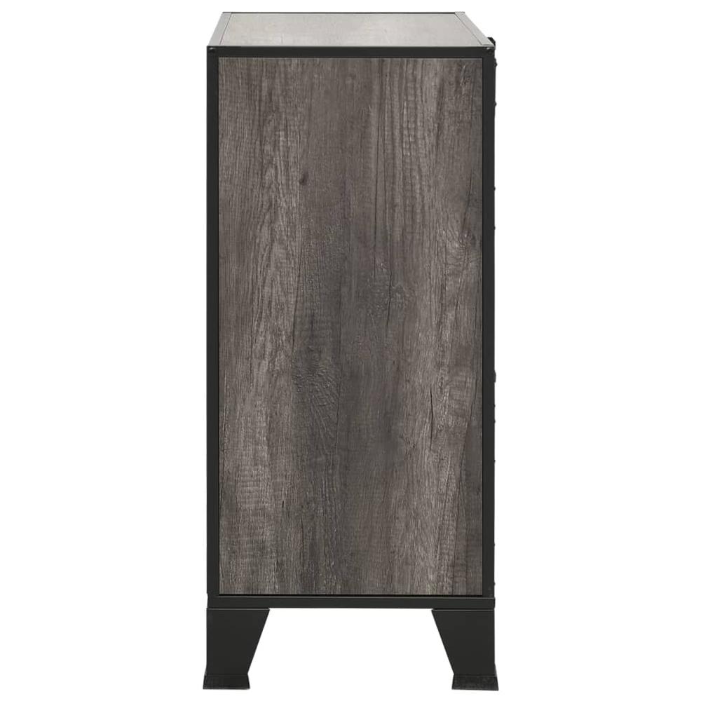 vidaXL Storage Cabinet Gray 28.3"x14.2"x32.3" Metal and MDF, 335912. Picture 4