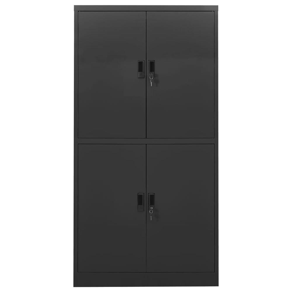 vidaXL Office Cabinet Anthracite 35.4"x15.7"x70.9" Steel, 335945. Picture 2