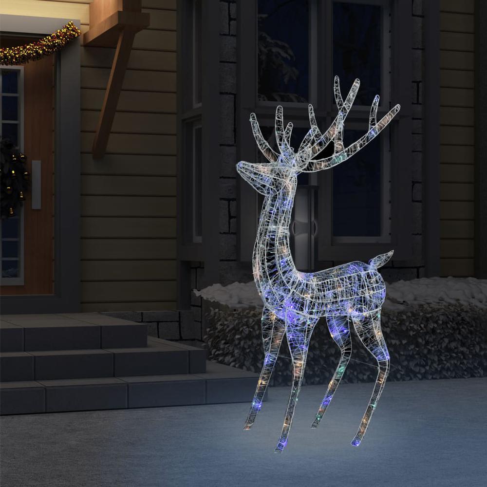vidaXL XXL Acrylic Christmas Reindeer 250 LED 70.9" Colorful. Picture 3