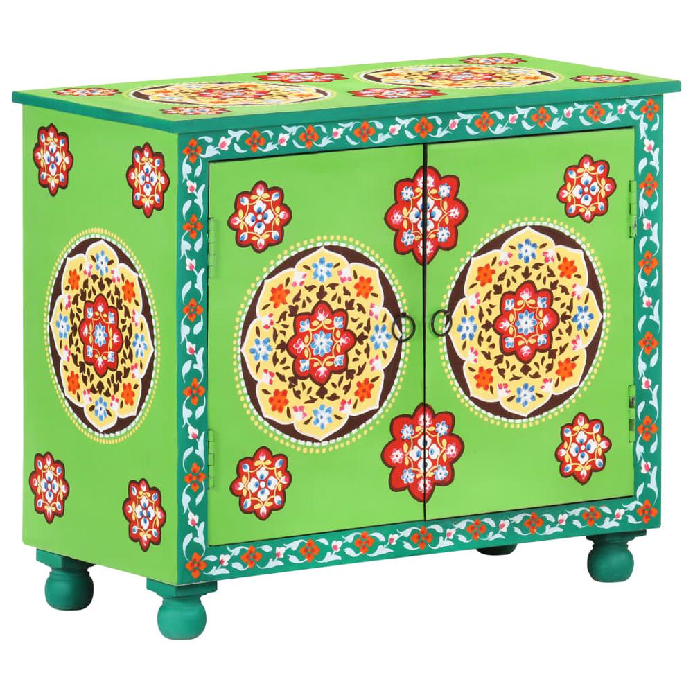 vidaXL Hand Painted Sideboard Multicolor 27.6"x13.8"x23.6" Solid Mango Wood. Picture 11