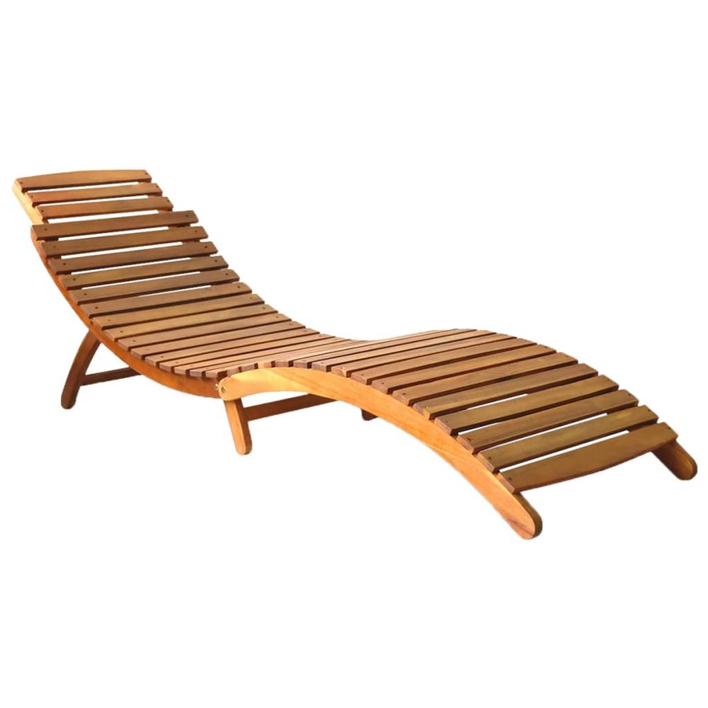 vidaXL Sun Loungers 2 pcs with Cushions Solid Acacia Wood, 3077367. Picture 2