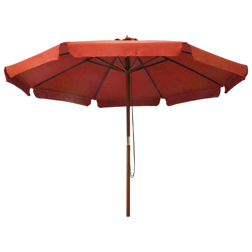 vidaXL Outdoor Parasol with Wooden Pole 129.9" Terracotta. Picture 2