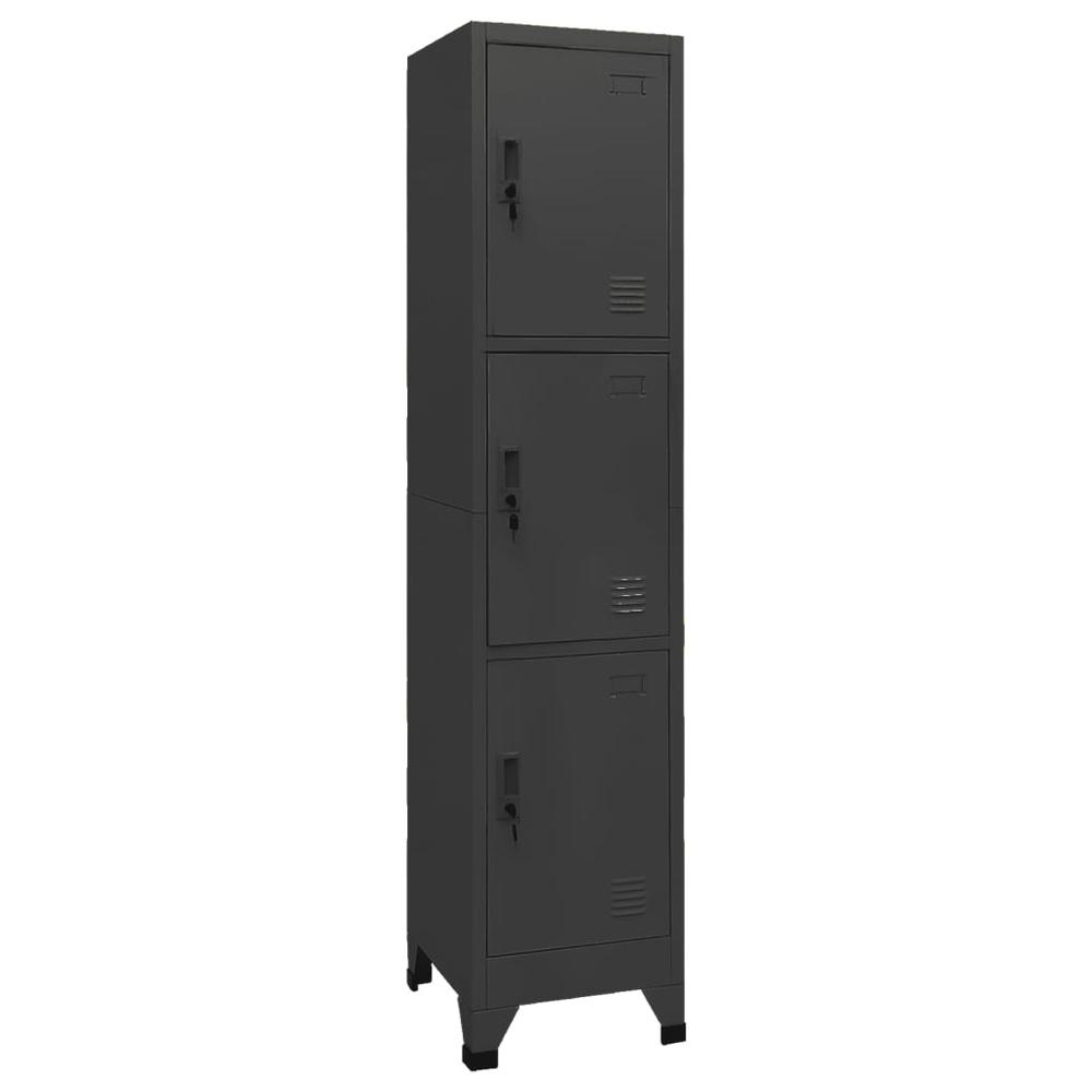 vidaXL Locker Cabinet Anthracite 15"x17.7"x70.9" Steel, 339783. Picture 1