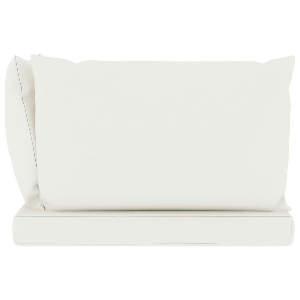 vidaXL Pallet Sofa Cushions 3 pcs Cream White Fabric. Picture 4