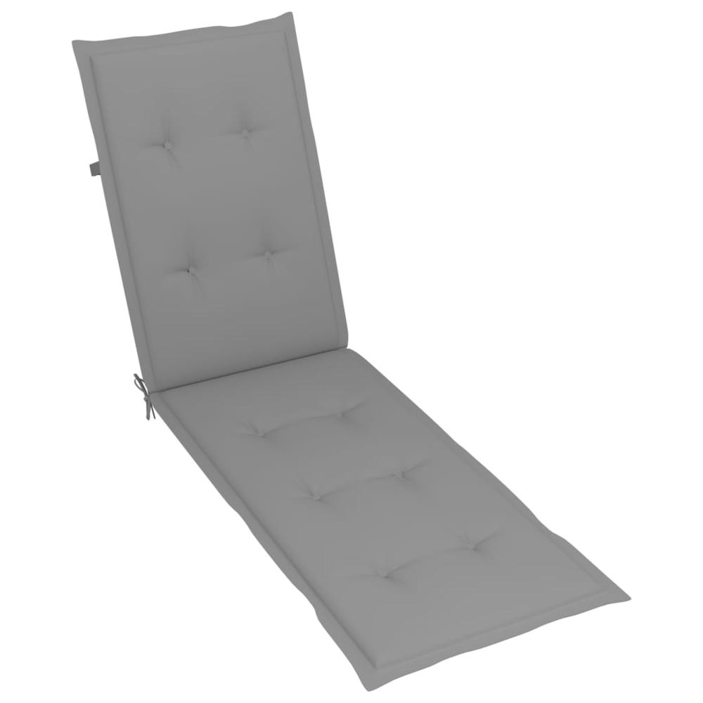 vidaXL Deck Chair Cushion Gray (29.5"+41.3")x19.7"x1.2". Picture 4