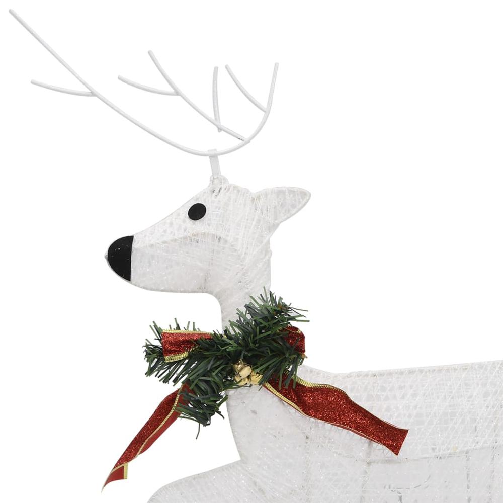 vidaXL Reindeer & Sleigh Christmas Decoration 140 LEDs Outdoor White. Picture 12