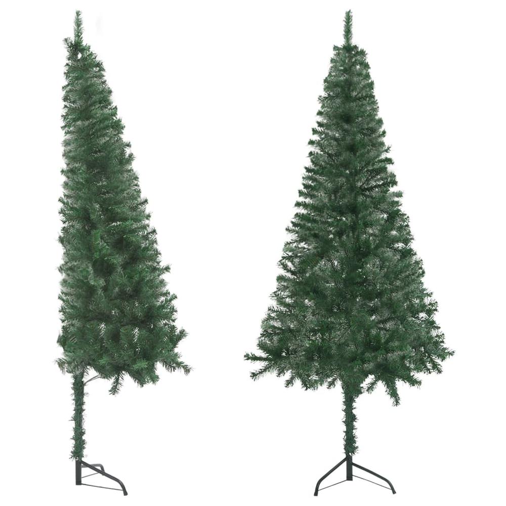 vidaXL Corner Artificial Christmas Tree Green 59.1" PVC. Picture 2