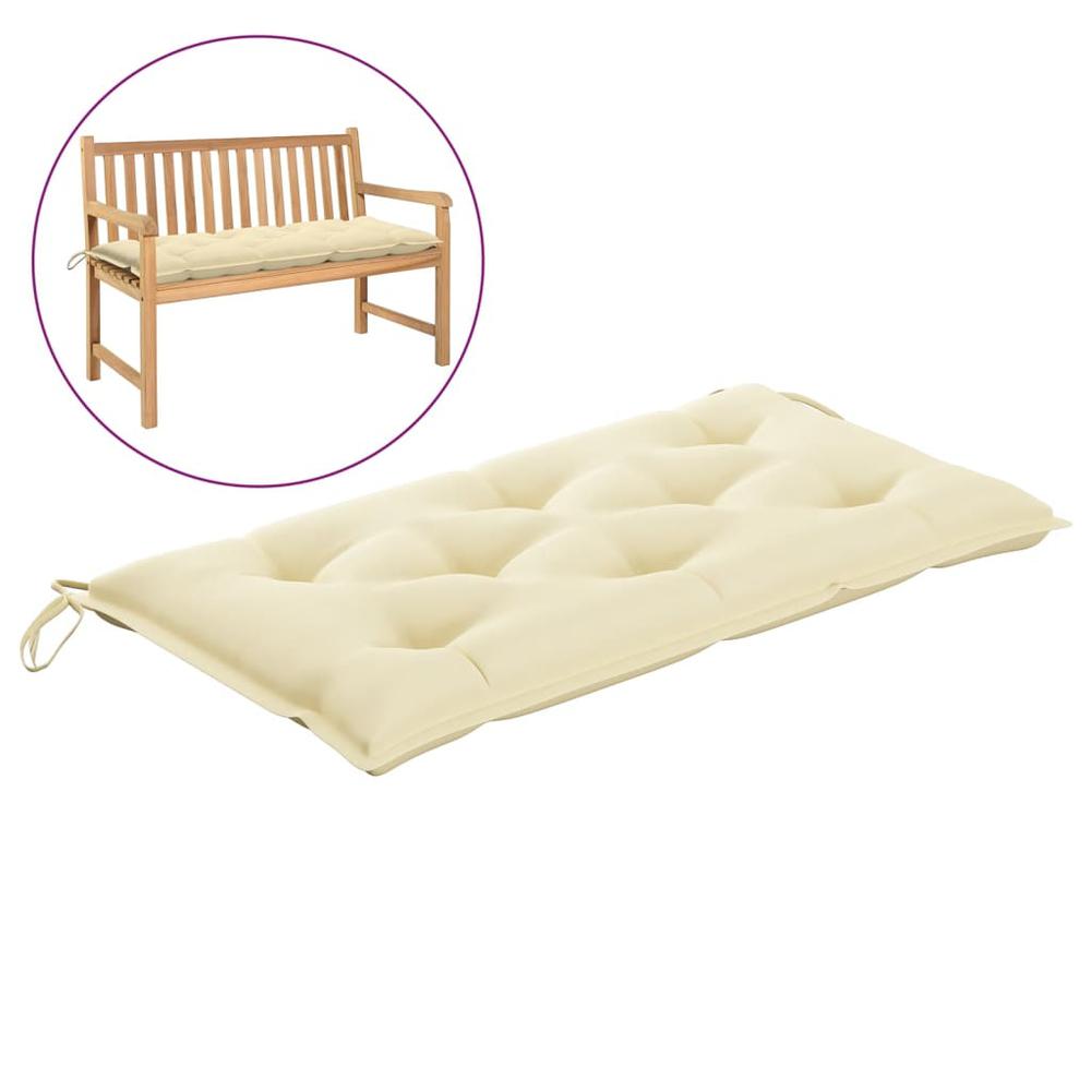 vidaXL Garden Bench Cushion Cream White 43.3"x19.6"x2.7" Fabric. Picture 1