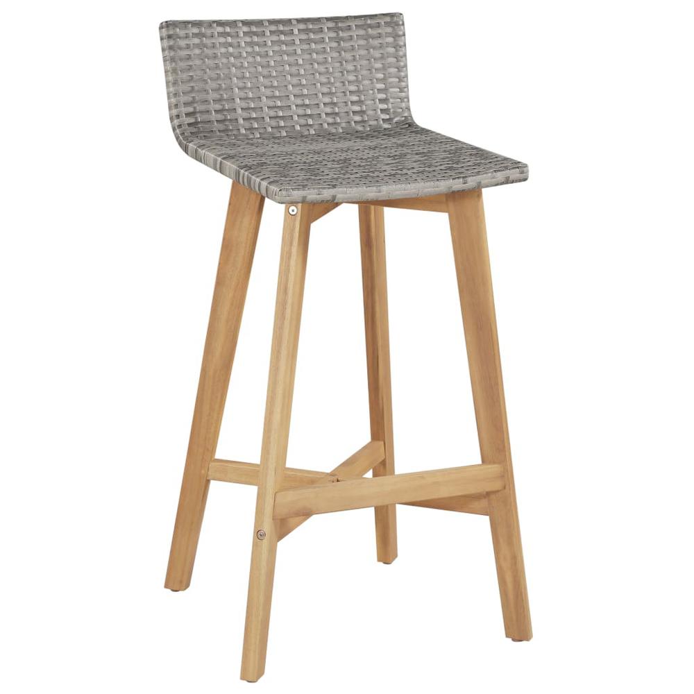 vidaXL Bar Chairs 2 pcs Solid Acacia Wood, 44229. Picture 2