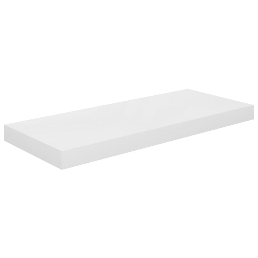 vidaXL Floating Wall Shelves 4 pcs High Gloss White 23.6"x9.3"x1.5" MDF. Picture 4