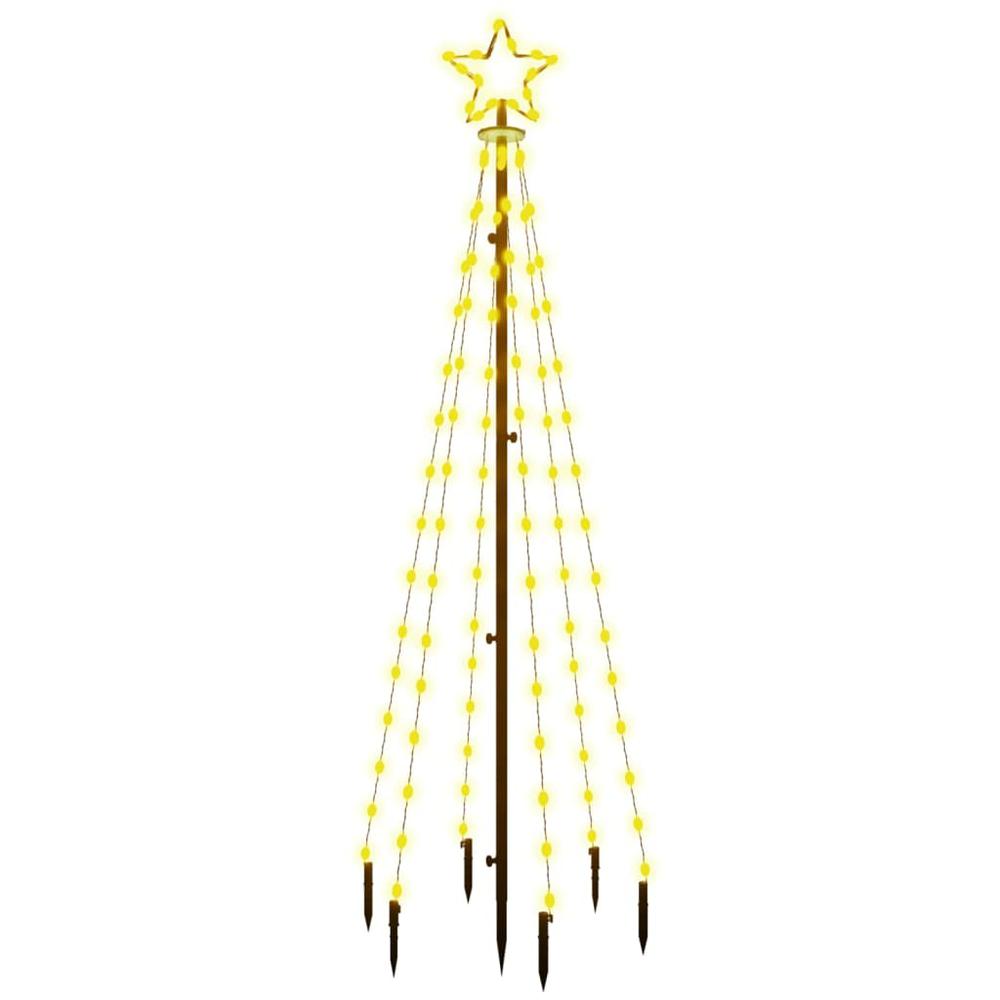 vidaXL Christmas Tree with Spike Warm White 108 LEDs 70.9". Picture 2