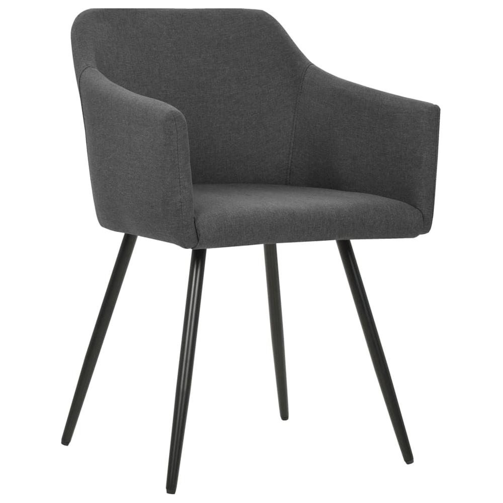 vidaXL Dining Chairs 2 pcs Dark Gray Fabric, 323094. Picture 2