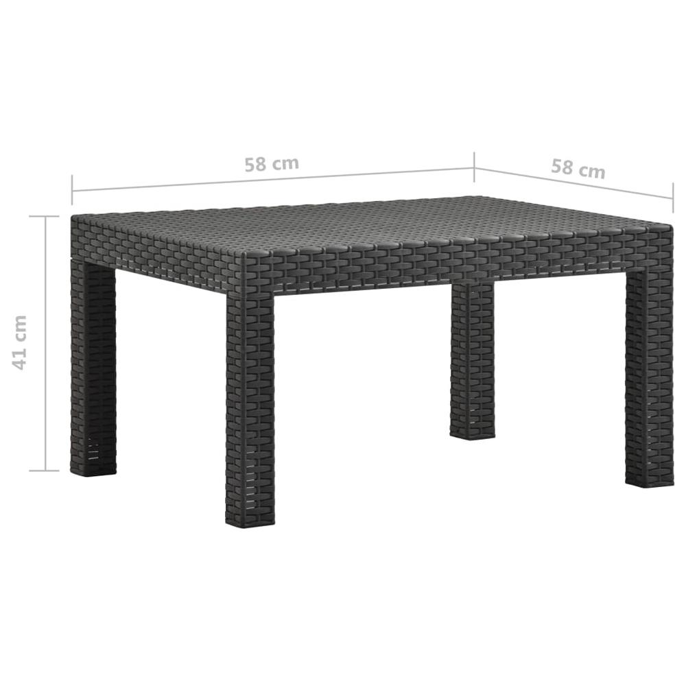 vidaXL 2 Piece Patio Lounge Set with Cushions PP Rattan Anthracite, 3079668. Picture 12