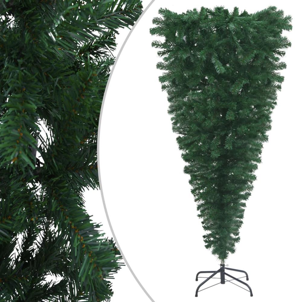 vidaXL Upside-down Artificial Christmas Tree with LEDs&Ball Set 70.9", 3078057. Picture 2