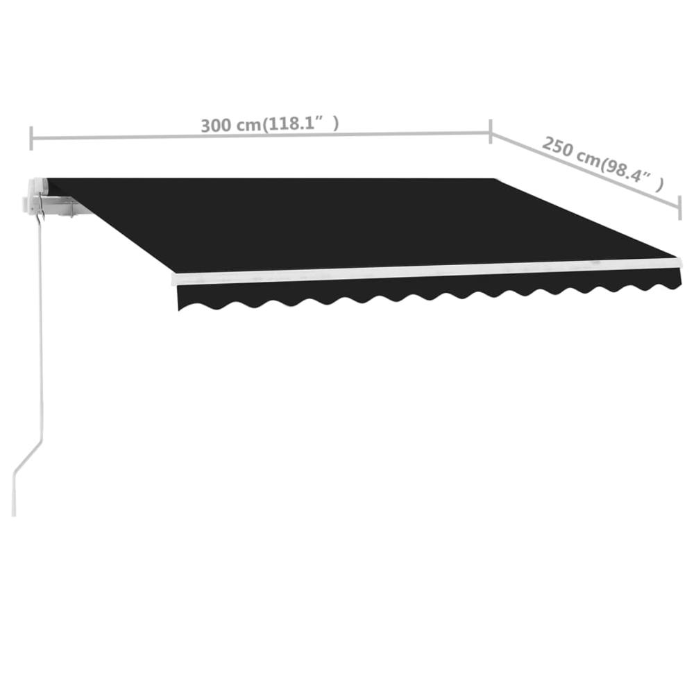 vidaXL Freestanding Manual Retractable Awning 118.1"x98.4" Anthracite, 3069499. Picture 12