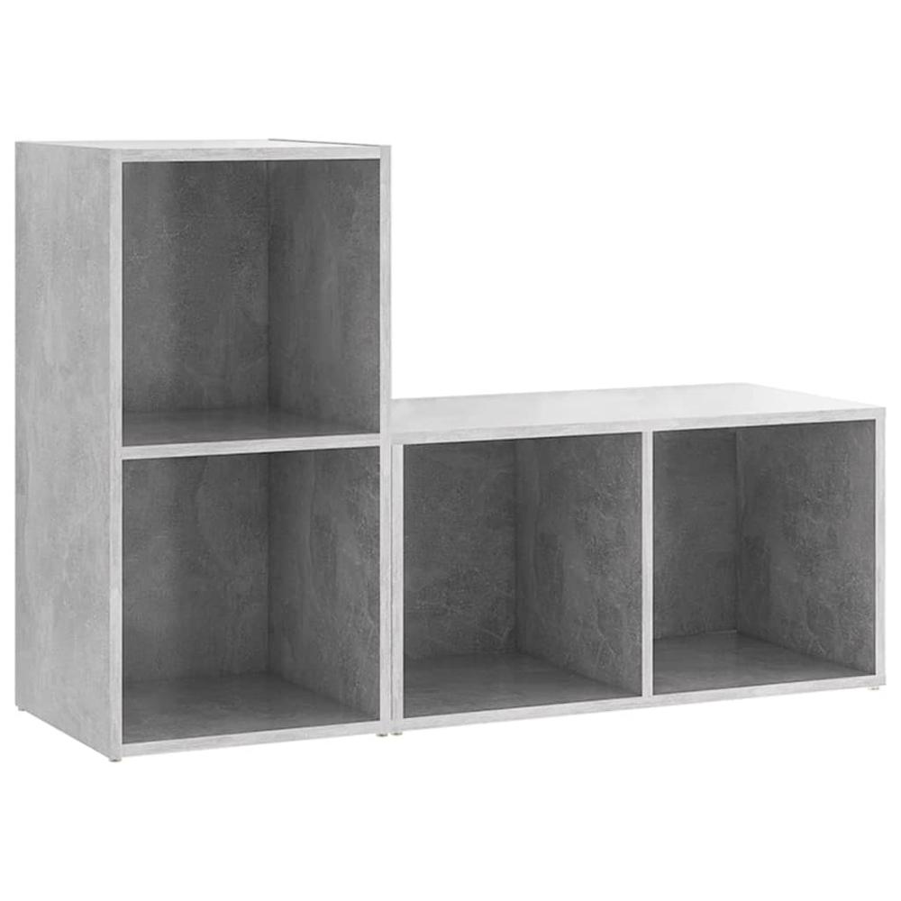 vidaXL TV Cabinets 2 pcs Concrete Gray 28.3"x13.8"x14.4" Engineered Wood, 3079947. Picture 2