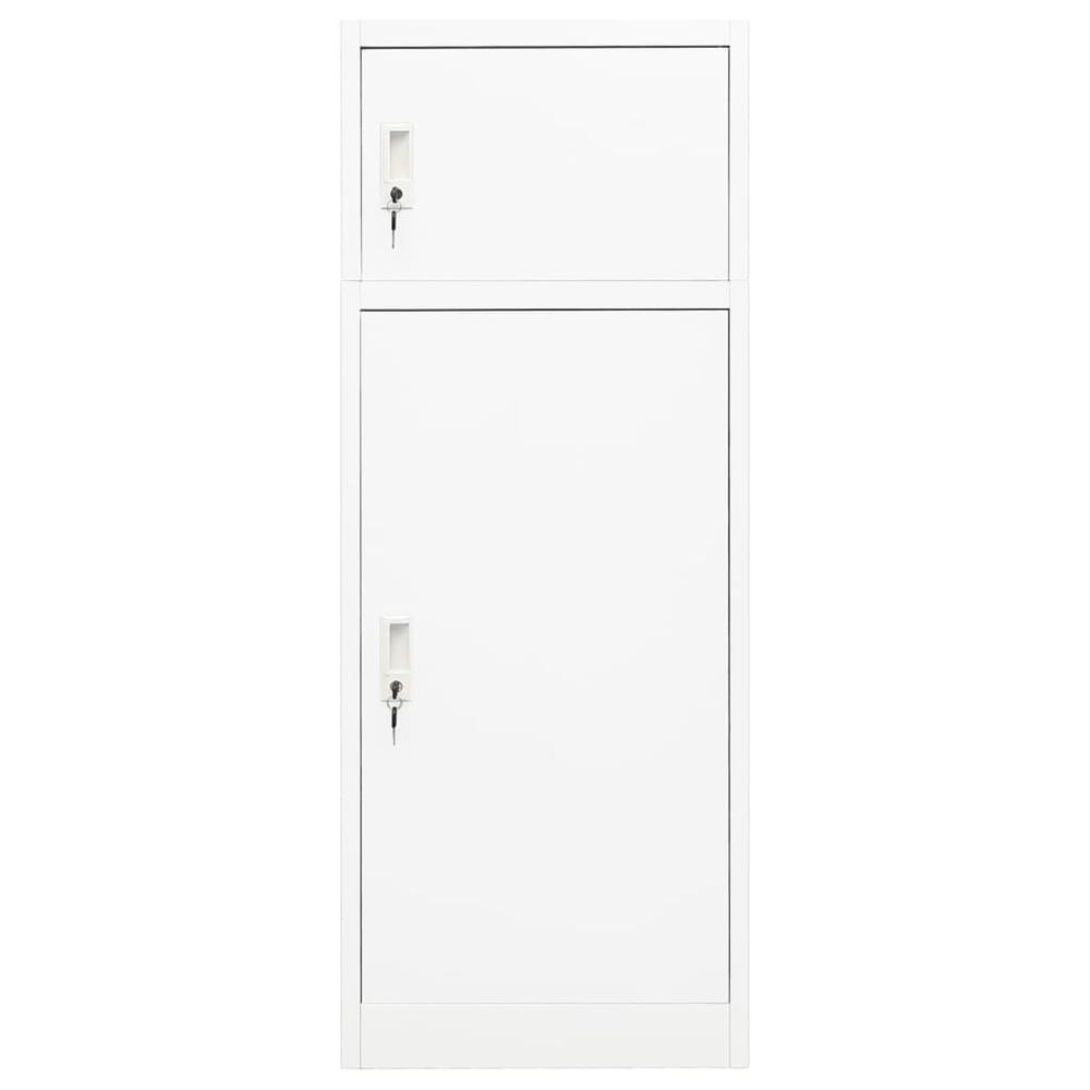 vidaXL Saddle Cabinet White 20.9"x20.9"x55.1" Steel. Picture 2