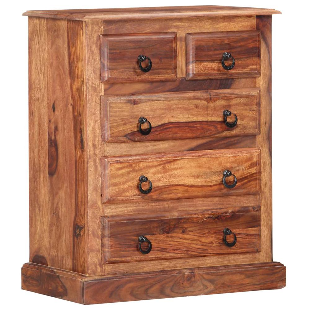 vidaXL Drawer Cabinet 23.6"x13.8"x29.5" Solid Sheesham Wood. Picture 11