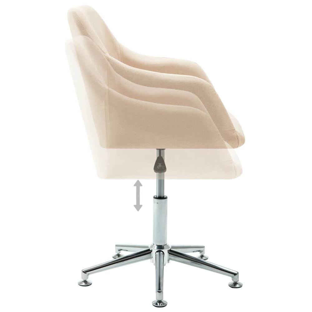 vidaXL Swivel Dining Chairs 2 pcs Cream Fabric. Picture 4