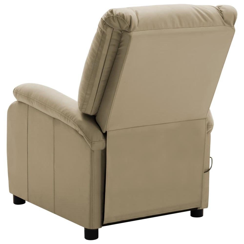 vidaXL Electric Massage Recliner Cappuccino Faux Leather. Picture 4