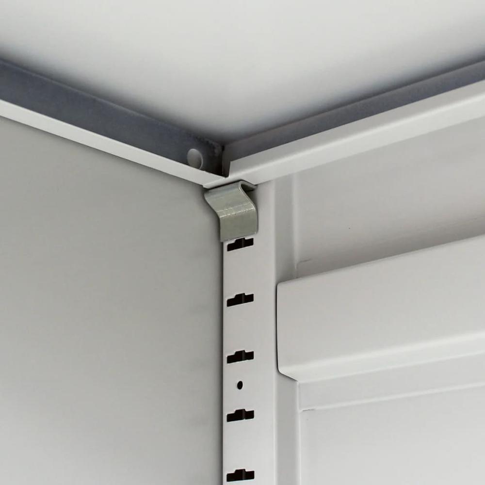 vidaXL Office Cabinet with 2 Doors Steel 35.4"x15.7"x70.9" Gray, 20152. Picture 8