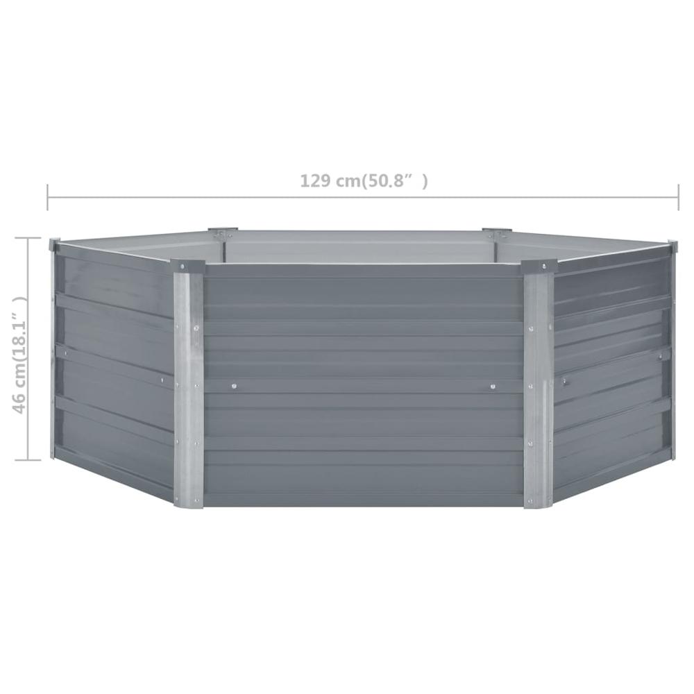 vidaXL Raised Garden Bed 50.8"x50.8"x18.1" Galvanised Steel Gray, 42405. Picture 6