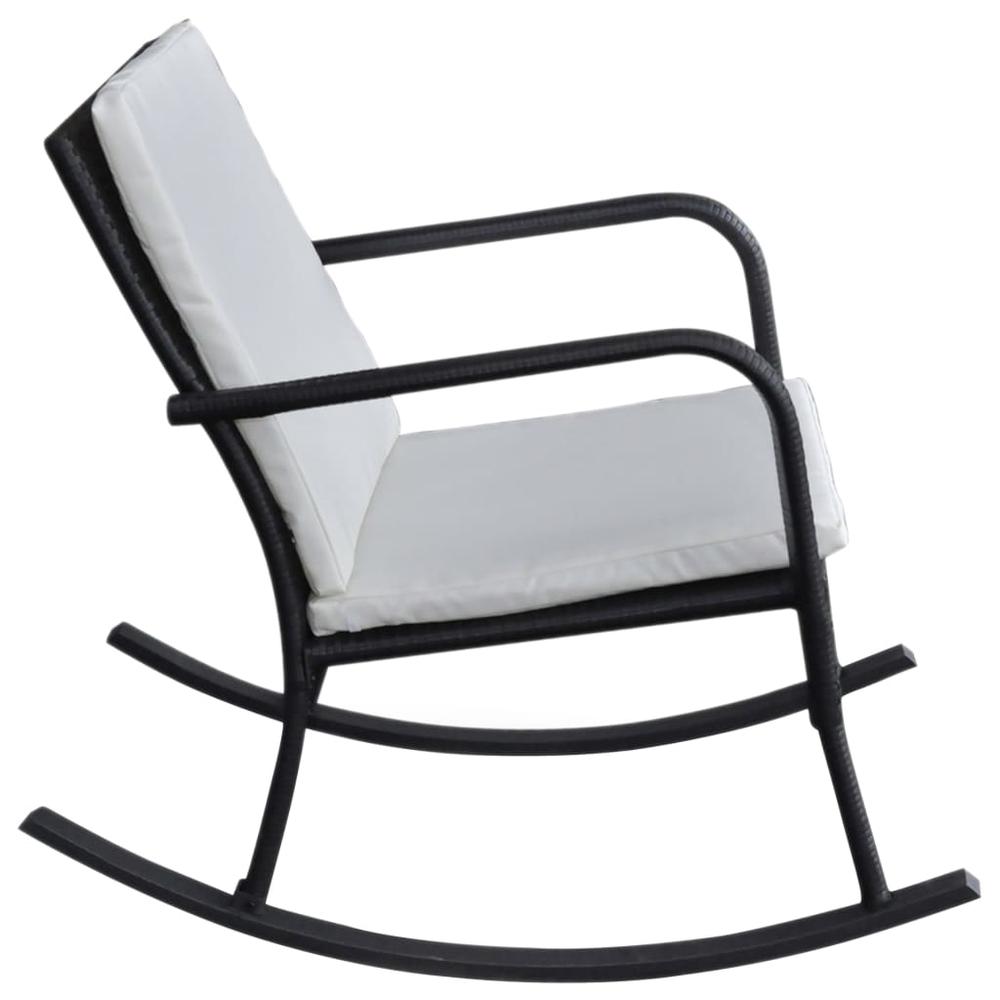 vidaXL Outdoor Rocking Chair Black Poly Rattan, 42493. Picture 3