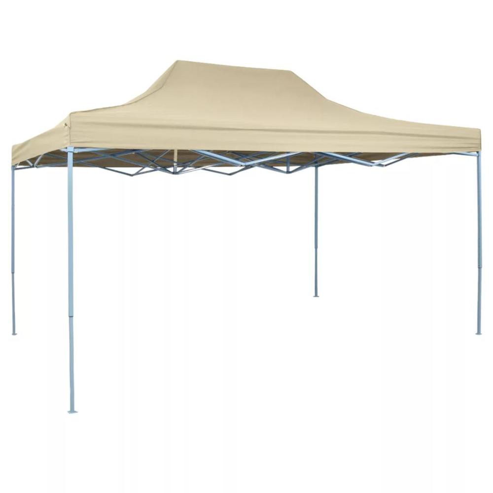 vidaXL Foldable Tent Pop-Up 9.8'x14.8' Cream White, 42511. Picture 1