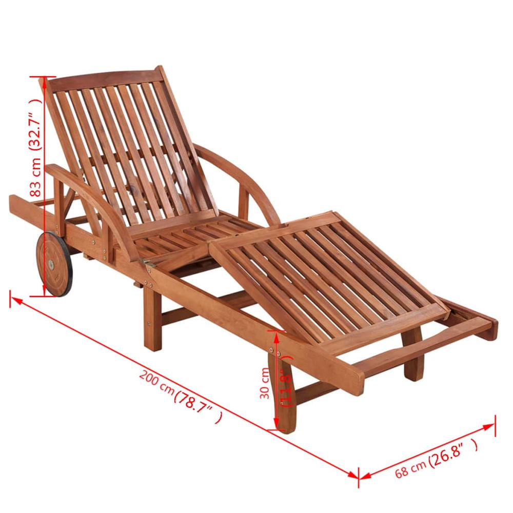 vidaXL Sun Lounger Solid Acacia Wood, 42592. Picture 6