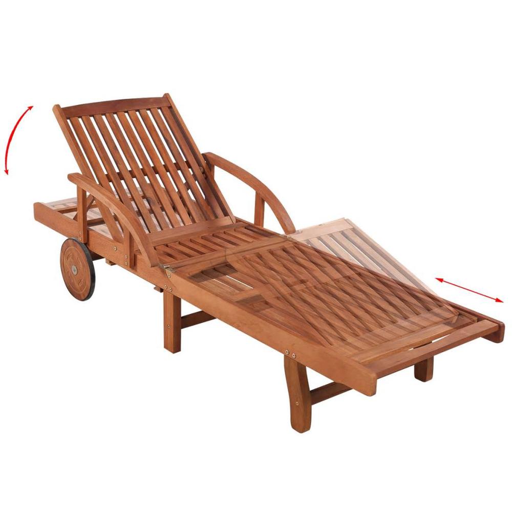vidaXL Sun Lounger with Table Solid Acacia Wood, 42594. Picture 4