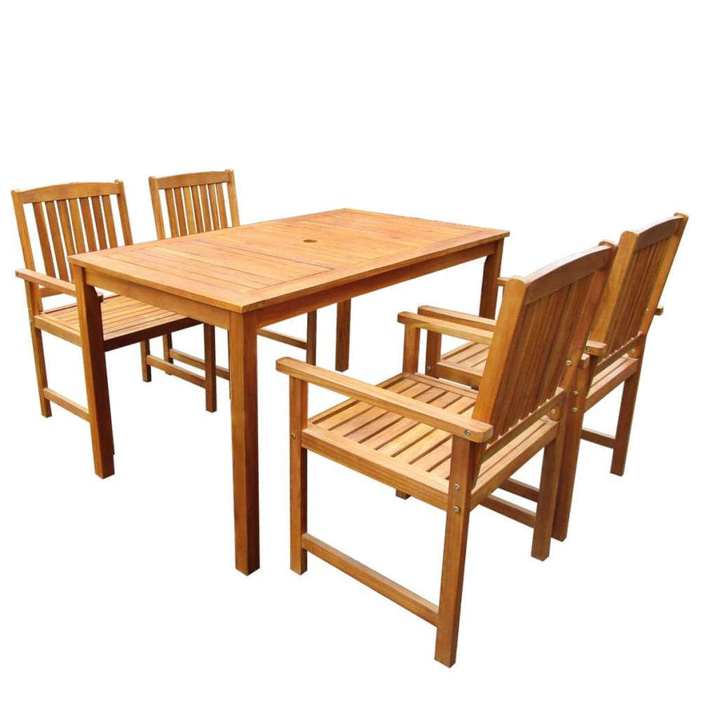 vidaXL 5 Piece Outdoor Dining Set Solid Acacia Wood, 42622. Picture 1