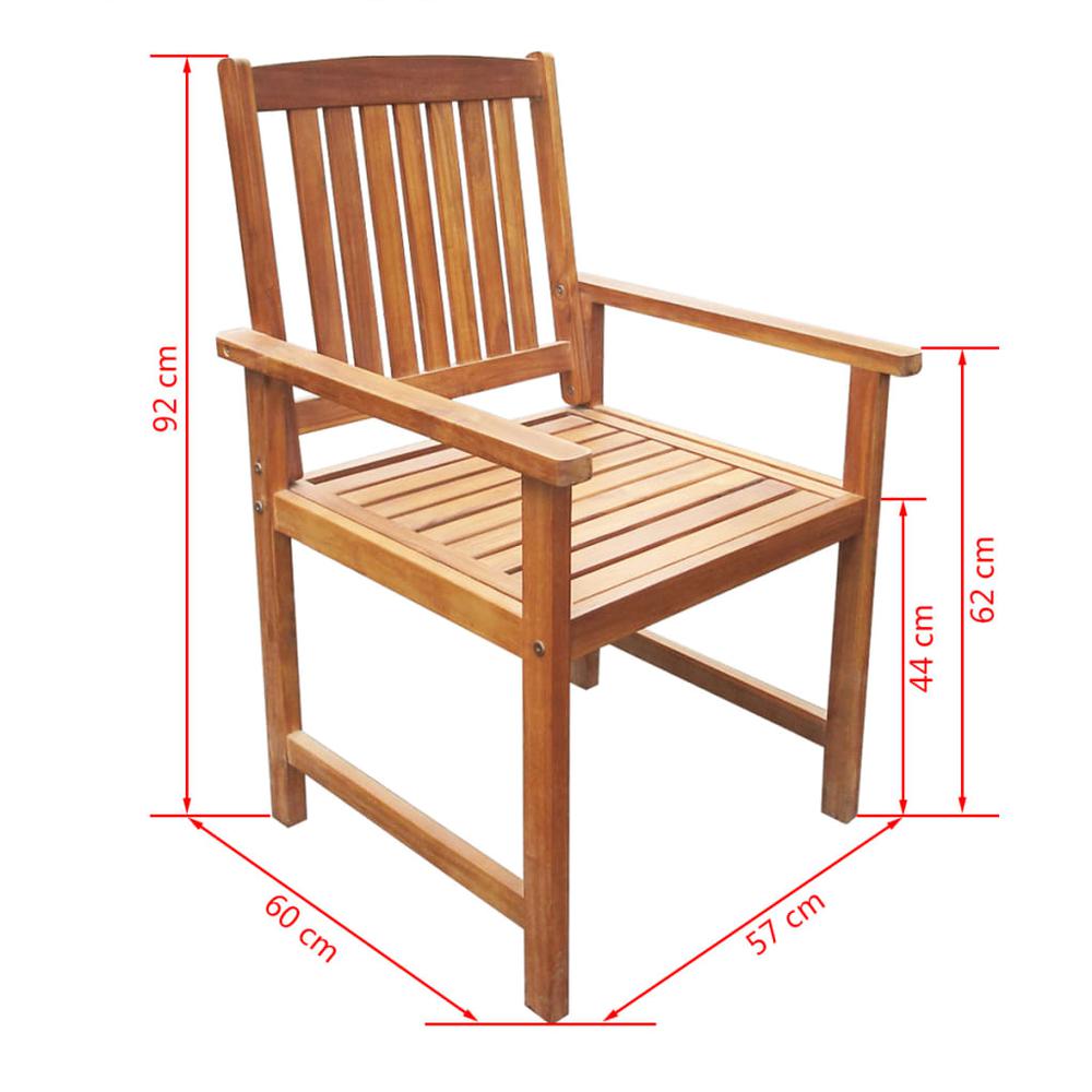 vidaXL Garden Chairs 2 pcs Solid Acacia Wood Brown, 42626. Picture 6