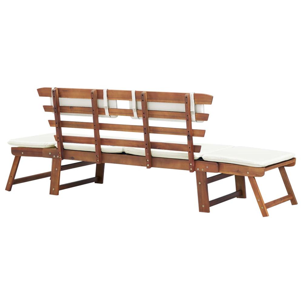 vidaXL Garden Bench with Cushions 2-in-1 74.8â€ Solid Acacia Wood, 42647. Picture 6