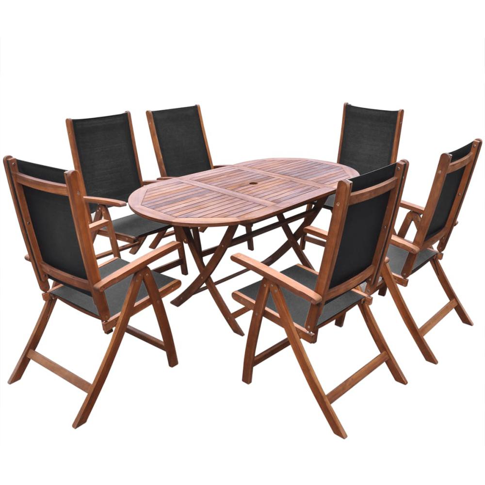 vidaXL 9 Piece Outdoor Dining Set with Cushions Solid Acacia Wood, 42649. Picture 2