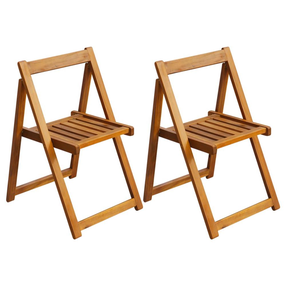 vidaXL Folding Garden Chairs 2 pcs Solid Acacia Wood, 42660. Picture 1