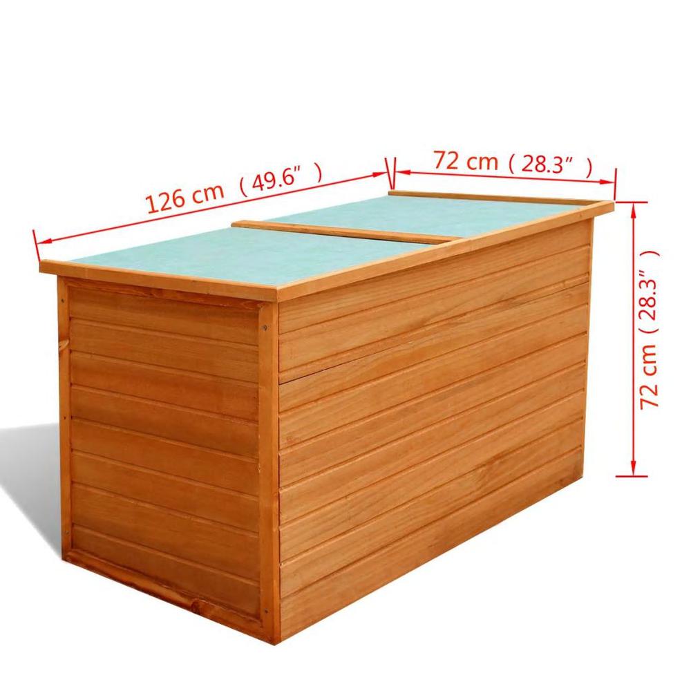 vidaXL Garden Storage Box 49.6"x28.3"x28.3" Wood, 42702. Picture 7