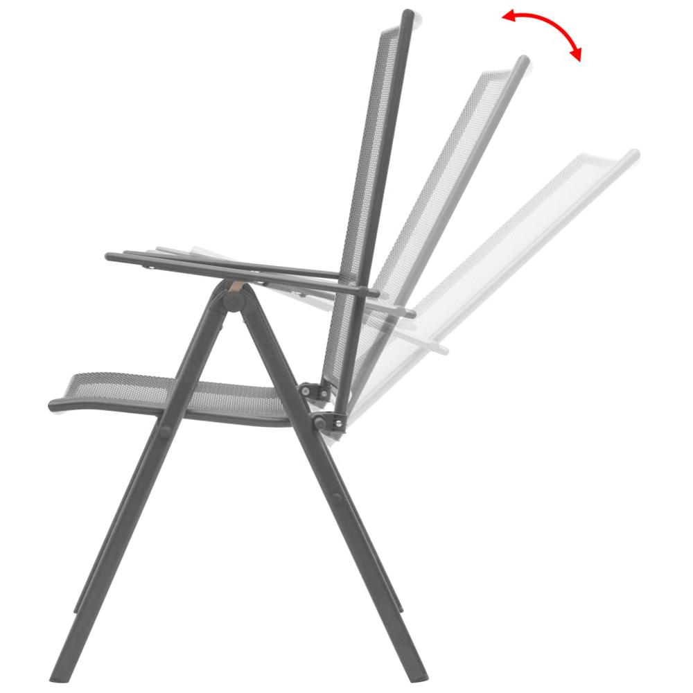 vidaXL Stackable Garden Chairs 2 pcs Steel Gray, 42716. Picture 2