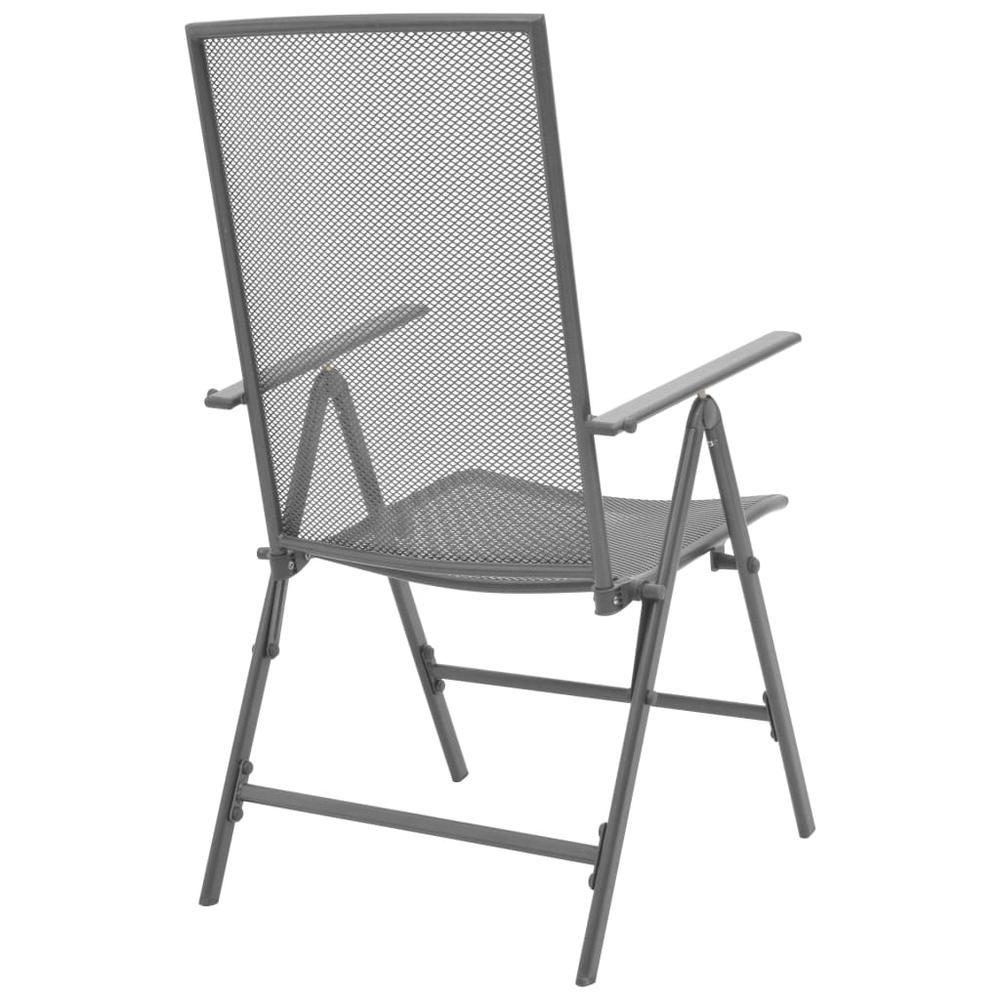 vidaXL Stackable Garden Chairs 2 pcs Steel Gray, 42716. Picture 4