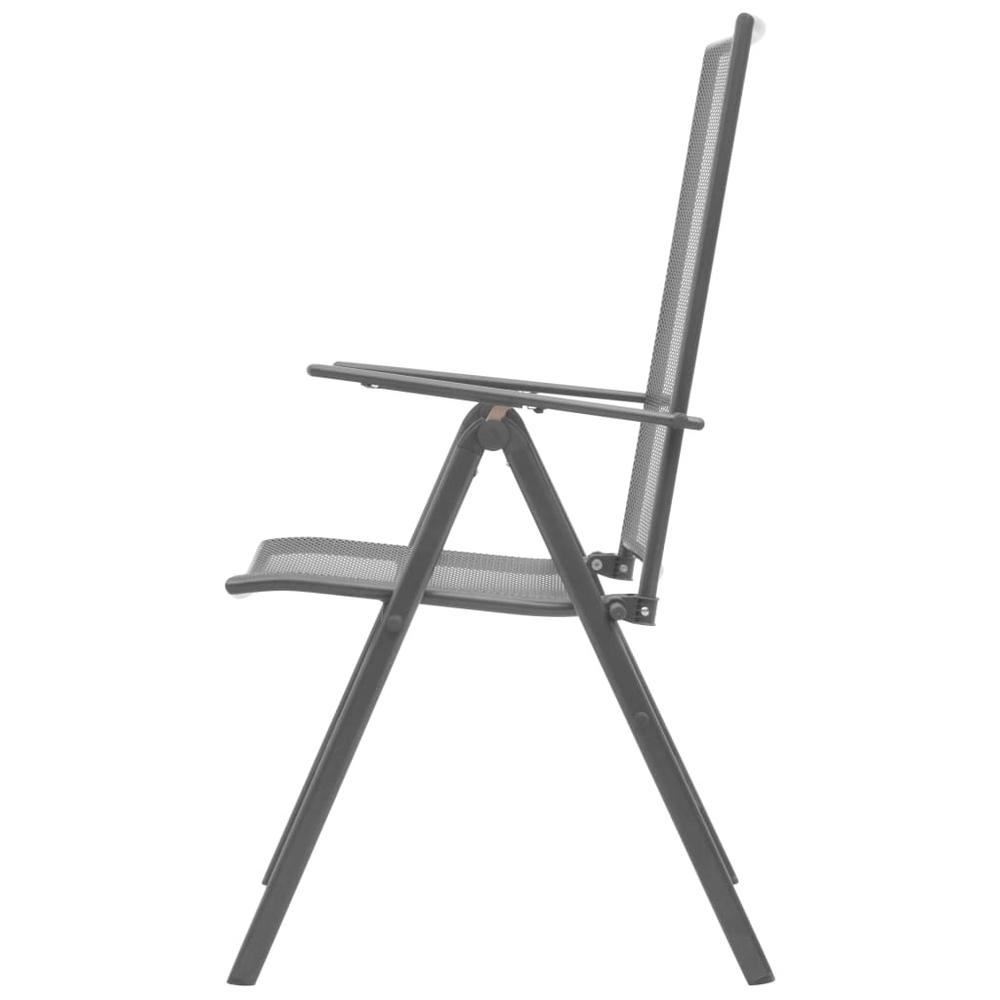 vidaXL Stackable Garden Chairs 2 pcs Steel Gray, 42716. Picture 5