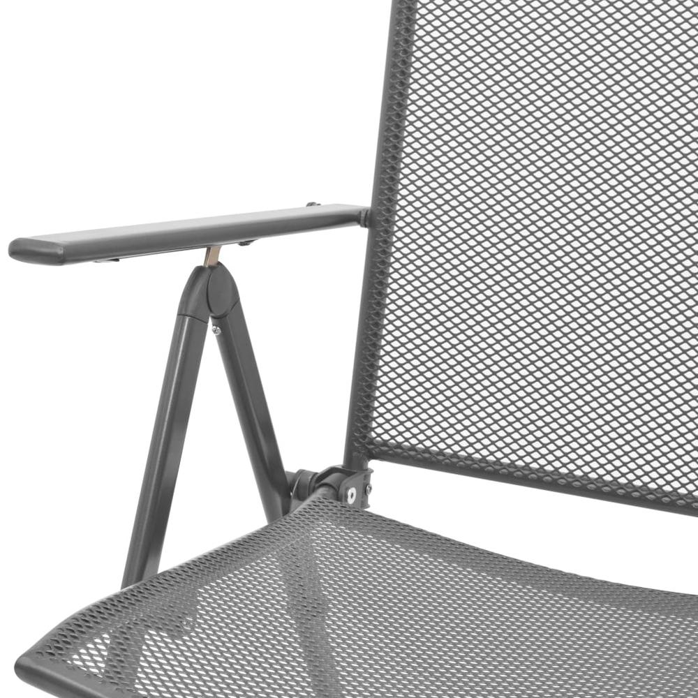 vidaXL Stackable Garden Chairs 2 pcs Steel Gray, 42716. Picture 7