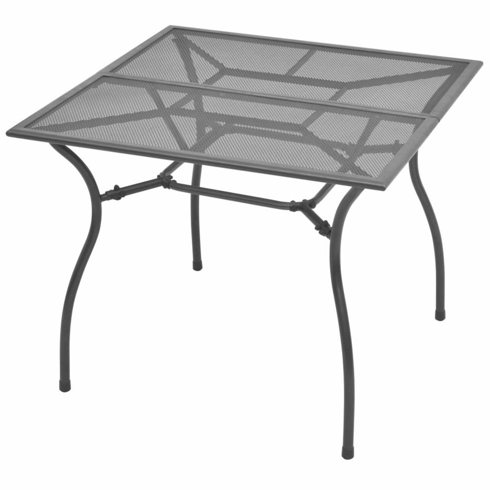 vidaXL Garden Table 35.4"x35.4"x28.3" Steel Mesh, 42722. Picture 1