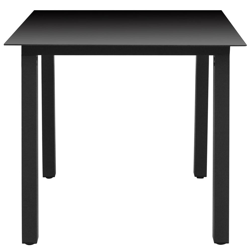 vidaXL Garden Table Black 31.5"x31.5"x29.1" Aluminium and Glass, 42787. Picture 2