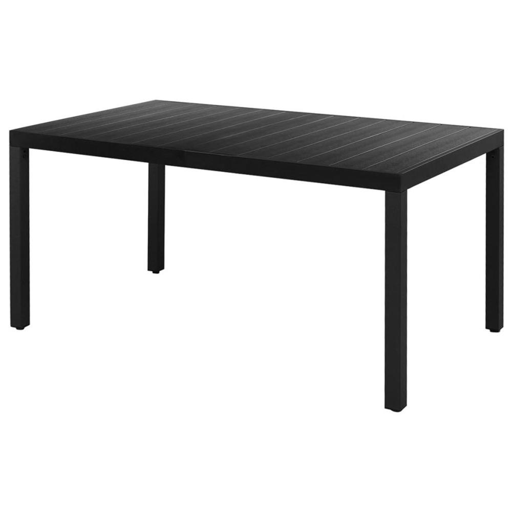 vidaXL Garden Table Black 59.1"x35.4"x29.1" Aluminium and WPC, 42791. Picture 1