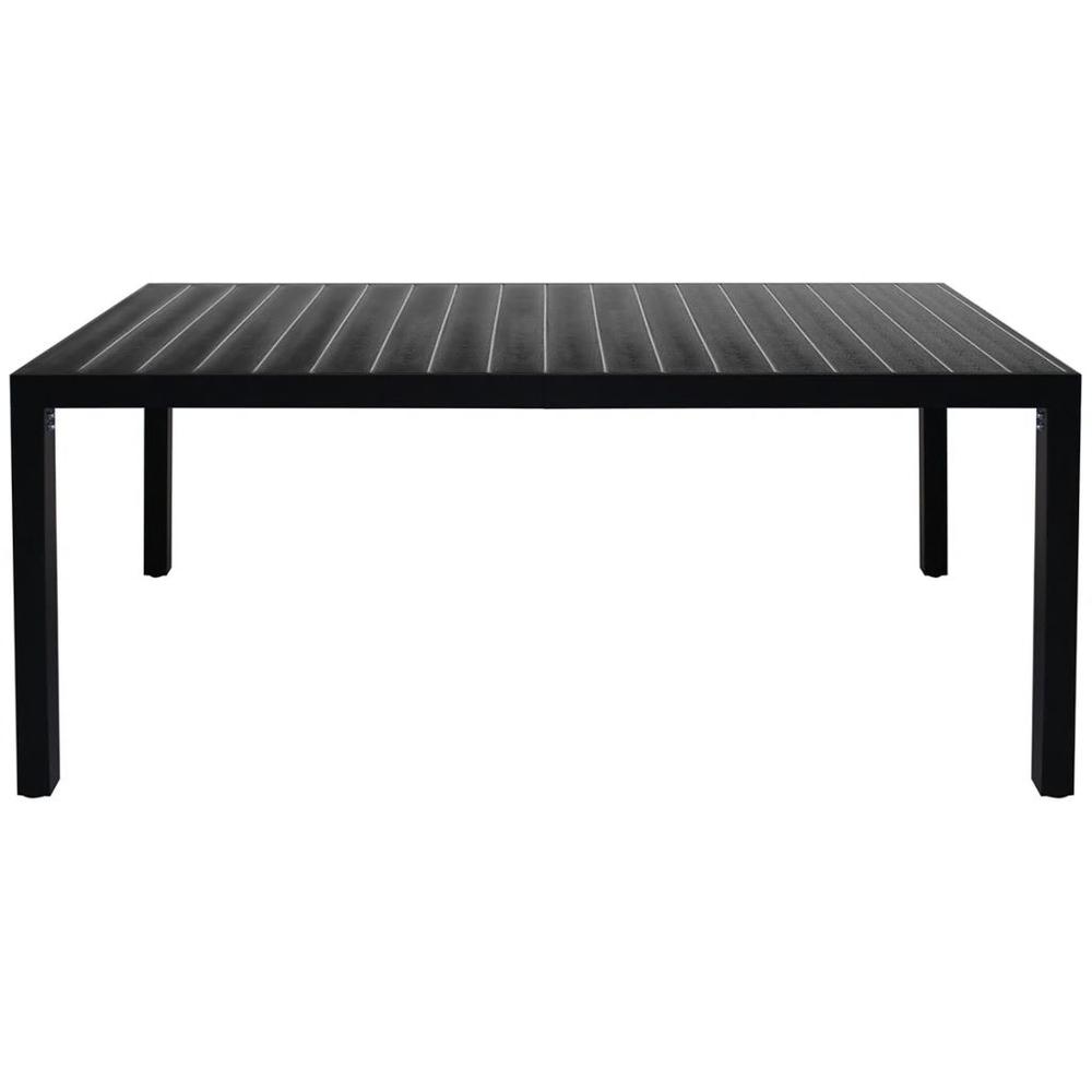vidaXL Garden Table Black 72.8"x35.4"x29.1" Aluminium and WPC, 42792. Picture 2