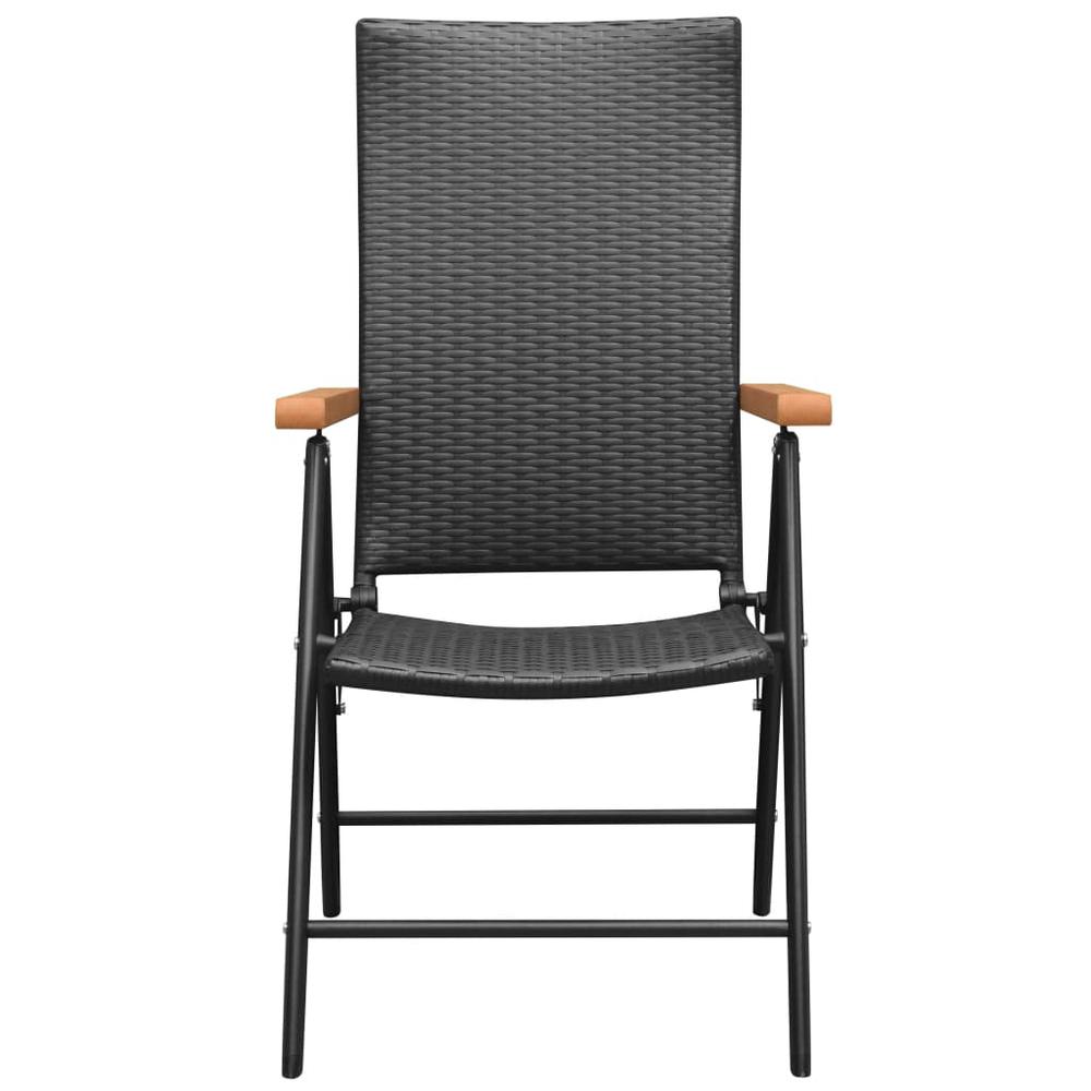 vidaXL Stackable Garden Chairs 2 pcs Poly Rattan Black, 42798. Picture 3