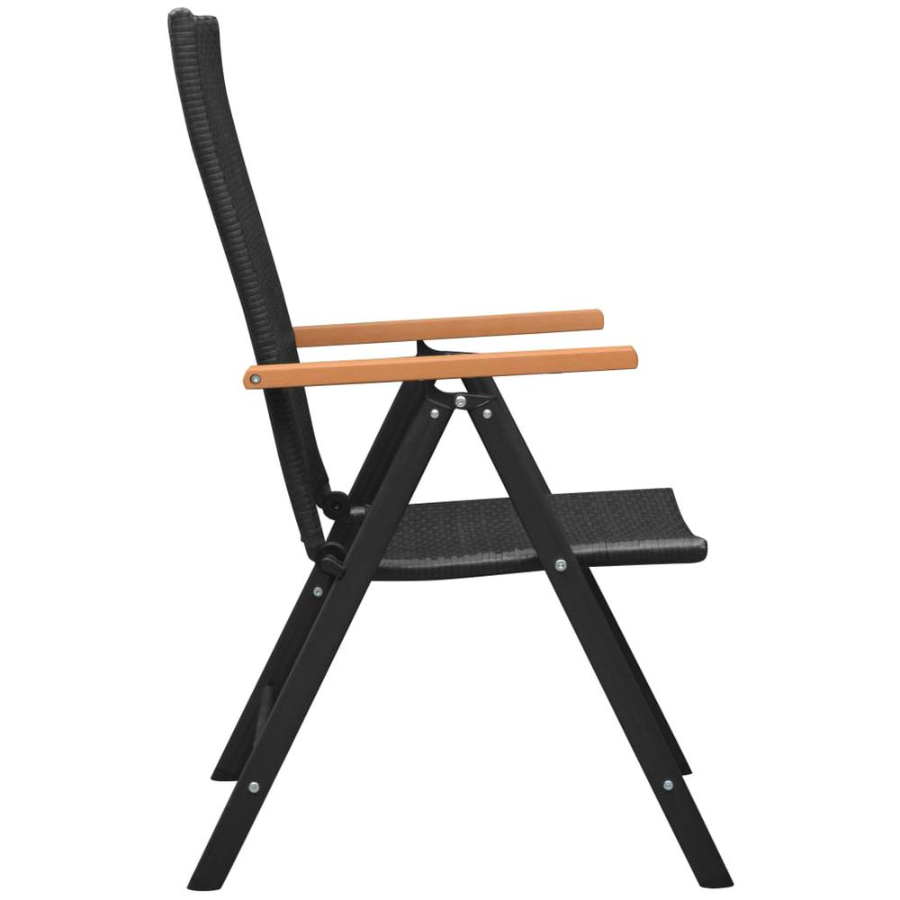 vidaXL Stackable Garden Chairs 2 pcs Poly Rattan Black, 42798. Picture 4