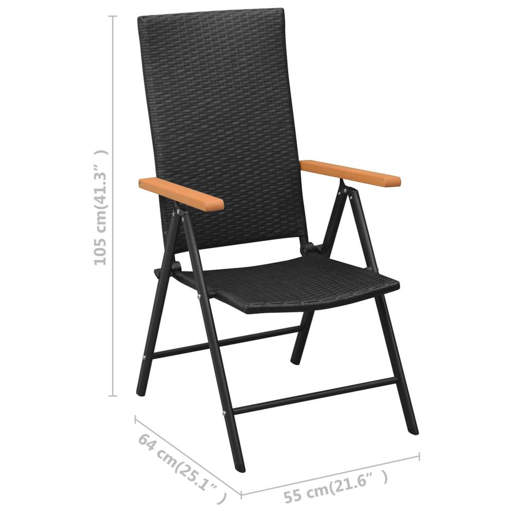 vidaXL Stackable Garden Chairs 2 pcs Poly Rattan Black, 42798. Picture 7
