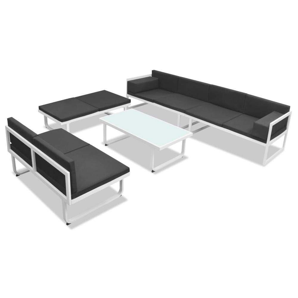 vidaXL 5 Piece Garden Lounge Set Textilene Aluminium Black, 42814. Picture 3